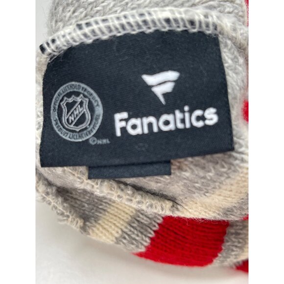 Detroit Red Wings Fanatics Striped Knit Beanie With Pom pre owned - Picture 3 of 7